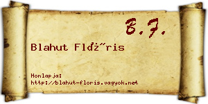 Blahut Flóris névjegykártya